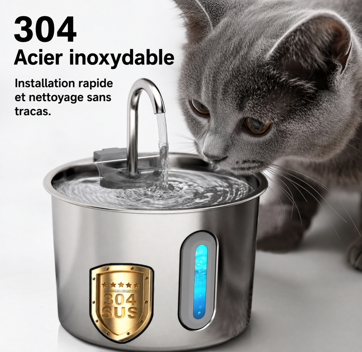 Fontaine à Eau en Acier Inoxydable 2,2L .