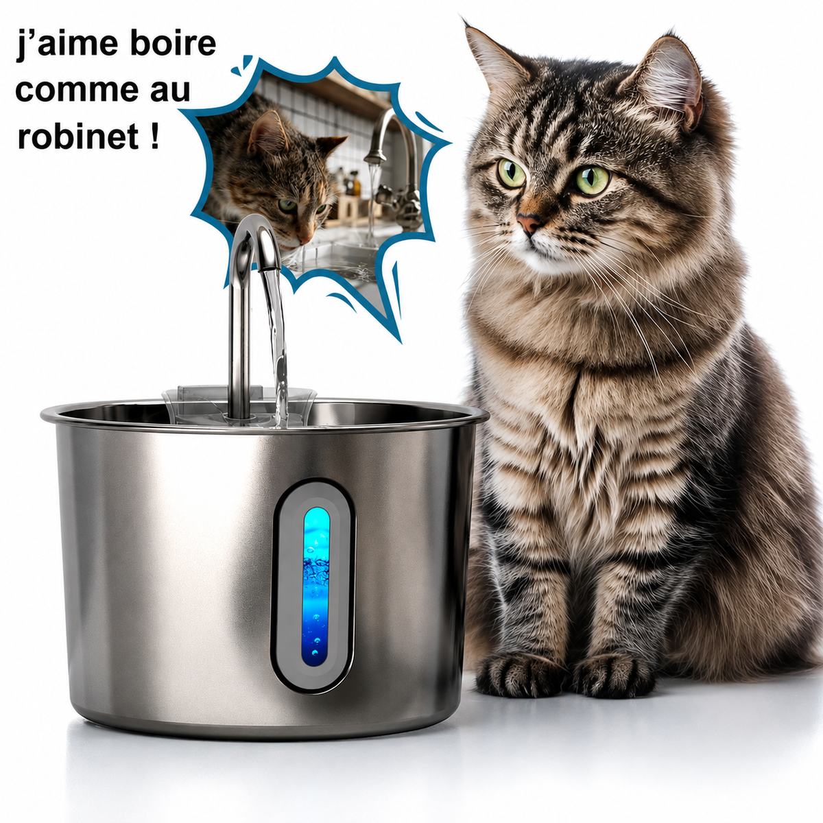 Fontaine à Eau en Acier Inoxydable 2,2L .